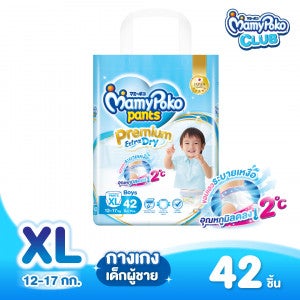 MamyPoko แบบกางเกง Premium Extra dry (ชาย) ไซส์ XL 42 ชิ้น 